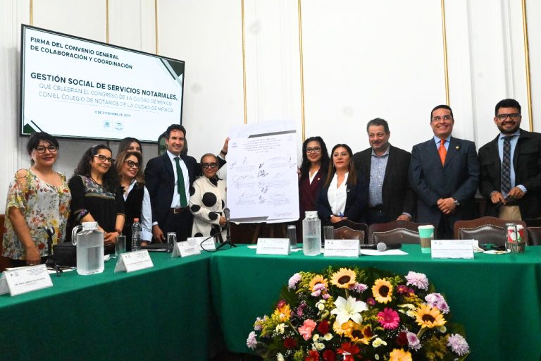 La Comisión Registral, Notarial y Tenencia de la Tierra del Congreso de la Ciudad de México firmó un convenio de colaboración con el Colegio de Notarios de la Ciudad de México.