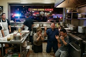 Un pastor evangélico clama ante una balacera al exterior de un restaurante en Culiacán, Sinaloa.
